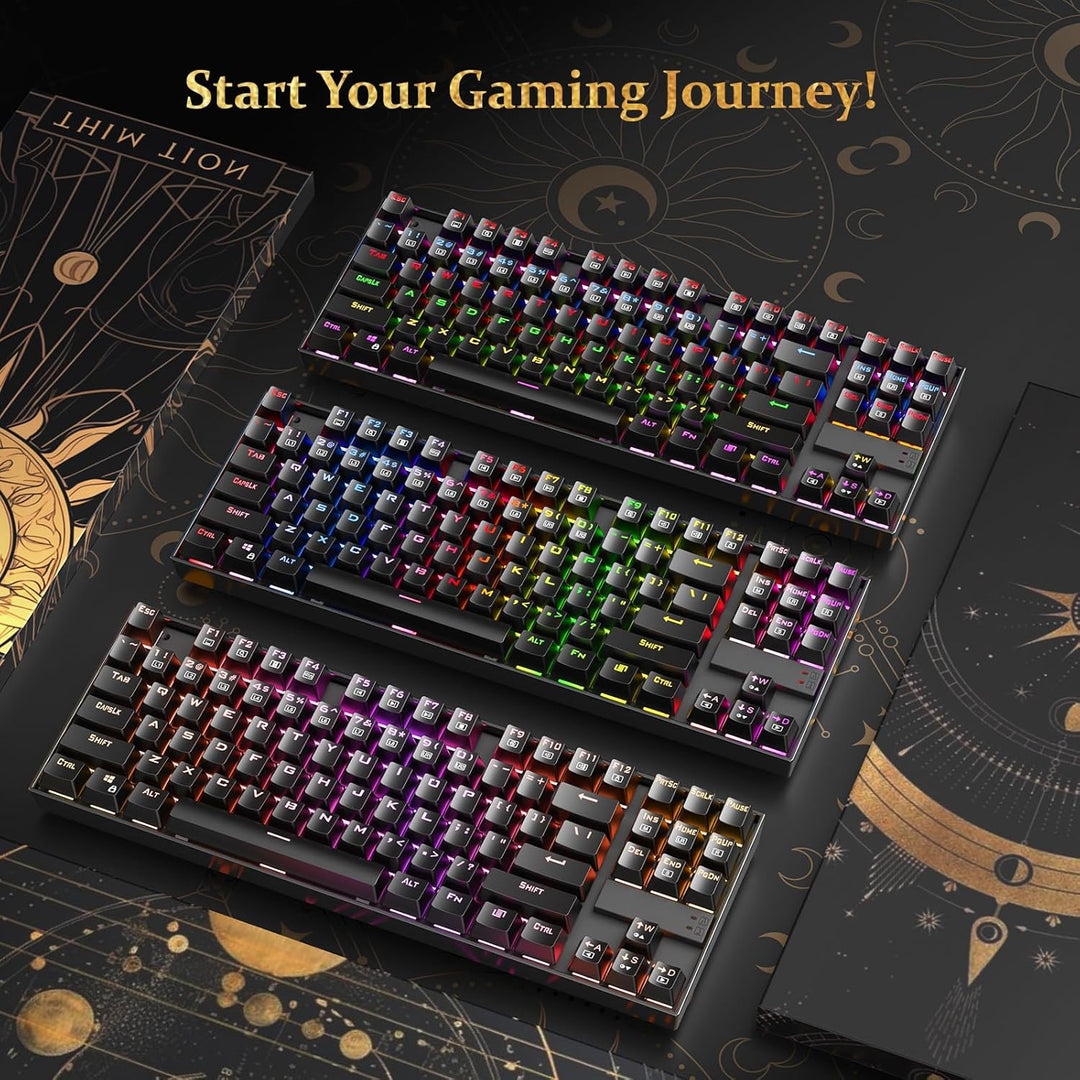 Redragon Teclado mecánico para juegos K552P TKL con 18 modos de ret...