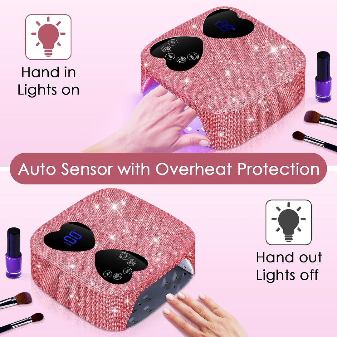 Lámpara de uñas UV LED inalámbrica, HUITINE luz UV recargable de 80...