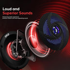 Pyle Altavoces marinos impermeables de 6.5 pulgadas, torre de wakeboard de perfil bajo y sistema de sonido estéreo de audio resistente a la intemperie con luces LED y potencia de 240 W