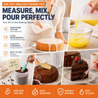 Juego de tazas medidoras de silicona, 3 piezas - 8.5 fl oz + 16.9 fl oz +