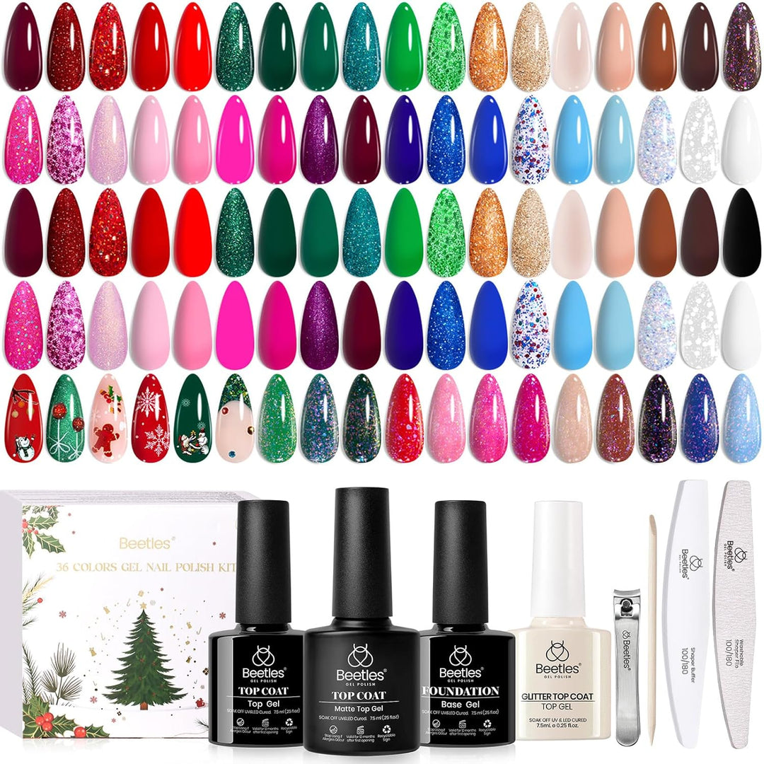 Beetles - Juego de esmaltes de uñas de gel, esmalte de gel con purp...