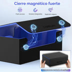 Mlikero Caja de almacenamiento de tarjetas coleccionables, almacenamiento de tarjetas a granel para más de 1800 tarjetas con funda, organizador de tarjetas de cierre magnético de piel sintética con 10