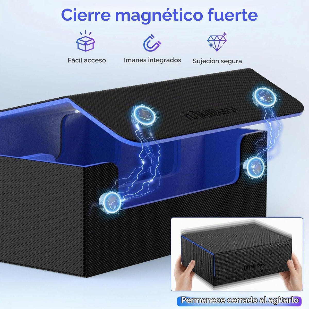 Mlikero Caja de almacenamiento de tarjetas coleccionables, almacenamiento de tarjetas a granel para más de 1800 tarjetas con funda, organizador de tarjetas de cierre magnético de piel sintética con 10