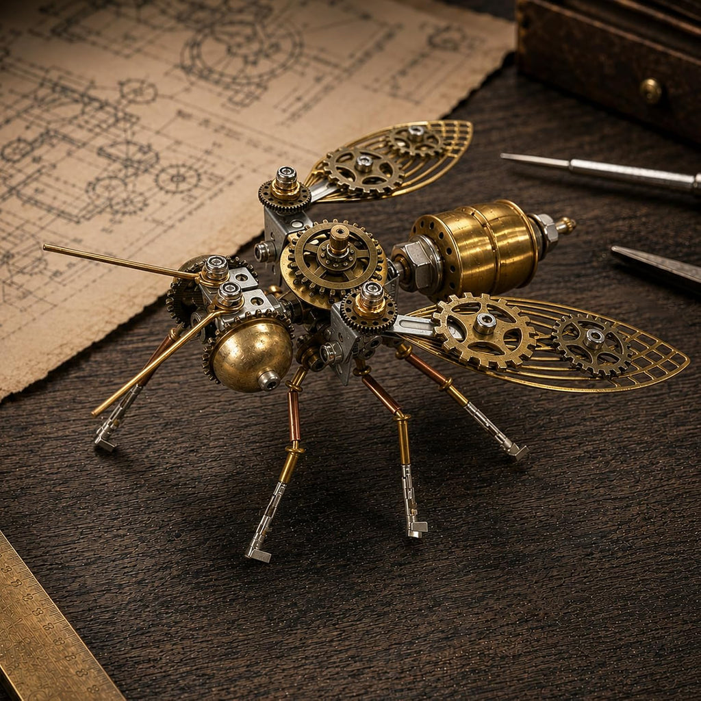 Steampunk Bumblebee 3D Kit de construcción de modelo de metal con herramientas