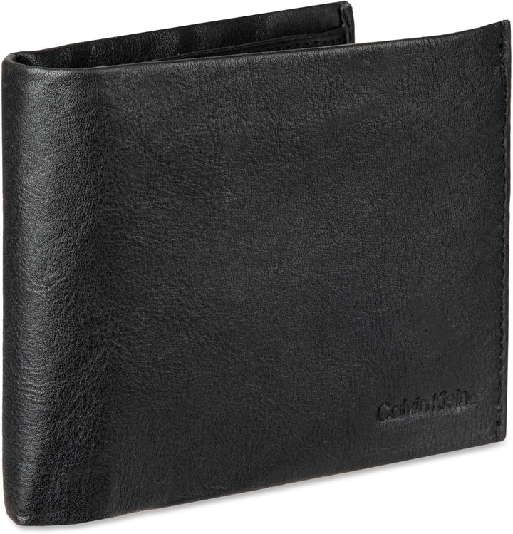 Calvin Klein Billetera plegable minimalista de piel RFID para hombr...