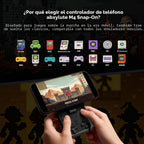 abxylute M4 Controlador Móvil Snap-On para Juegos para Android y iPhone, Switch 1 y 2, Controlador Bluetooth portátil, Gamepad retro para teléfono tamaño bolsillo con patilla, Doble joystick Turbo Pro Magnético