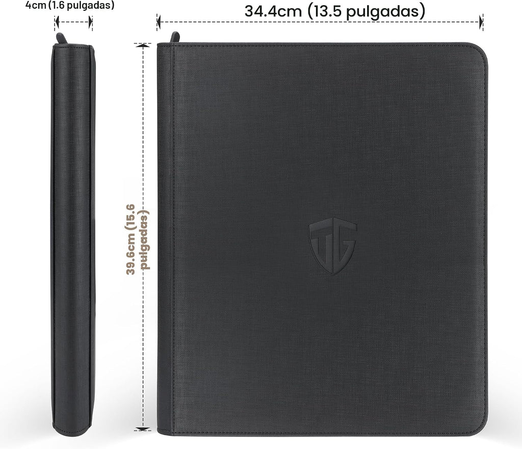 Carpeta Toploader, Contiene 216 Toploaders, Carpeta de 9 Bolsillos Top Loader con Fundas para Toploaders Rígidos de 3"x4" Fundas Duras, Carpetas Top Loader para TCG, Carpeta de Cartas MTG