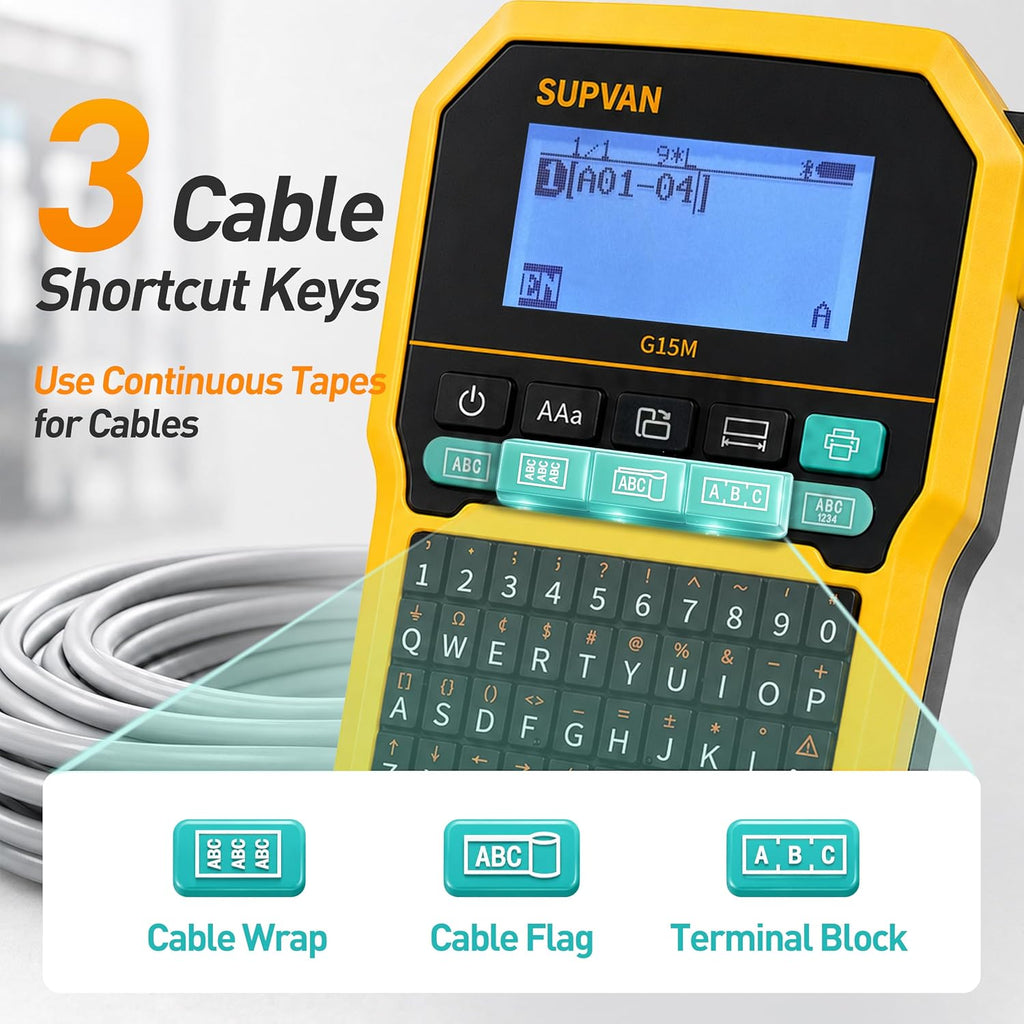 SUPVAN Máquina etiquetadora con teclado y Bluetooth G15M con tubo