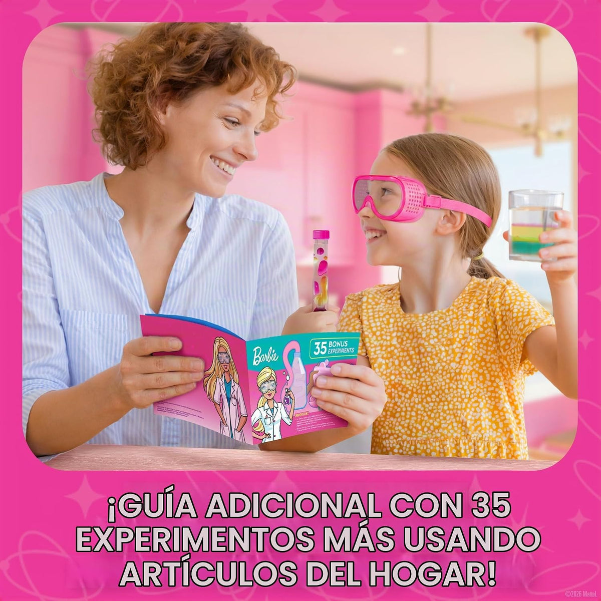 Lámpara Barbie Kit de ciencia química con 50 experimentos para niños de 8 a 12 años