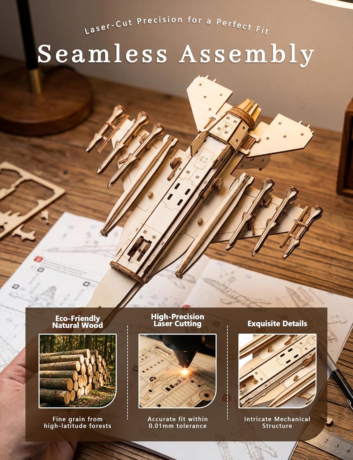 Rompecabezas de madera 3D para adultos con juego de pintura