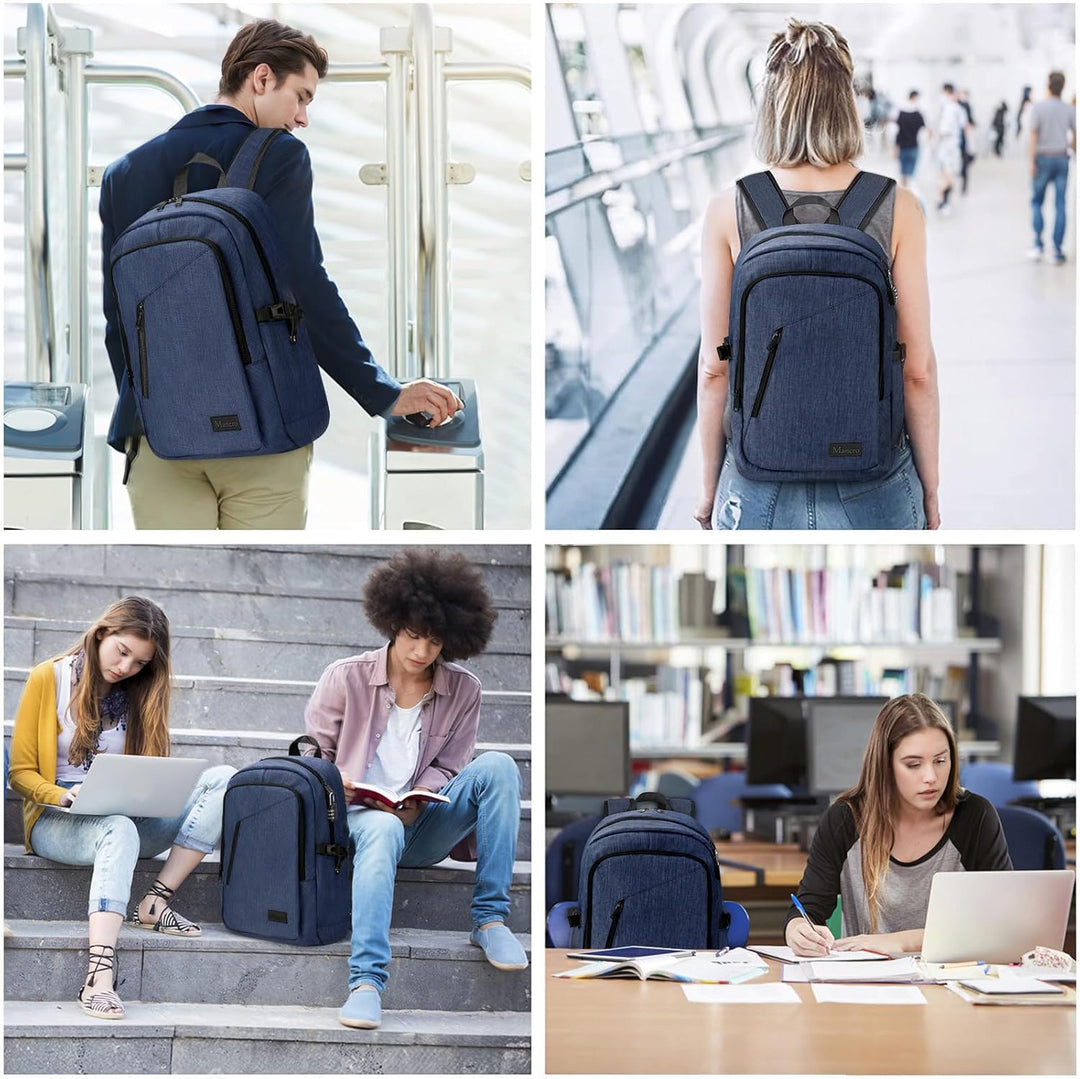 Mancro Mochila para laptop, mochila de negocios de 15.6 pulgadas, r...