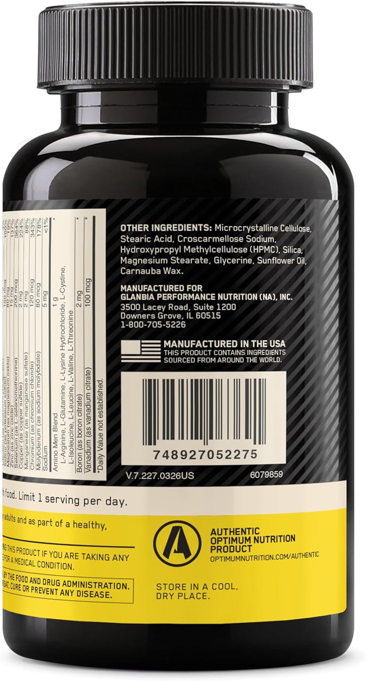Optimum Nutrition Opti-Men, Vitamina C, Zinc y Vitamina D, E, B12 p...