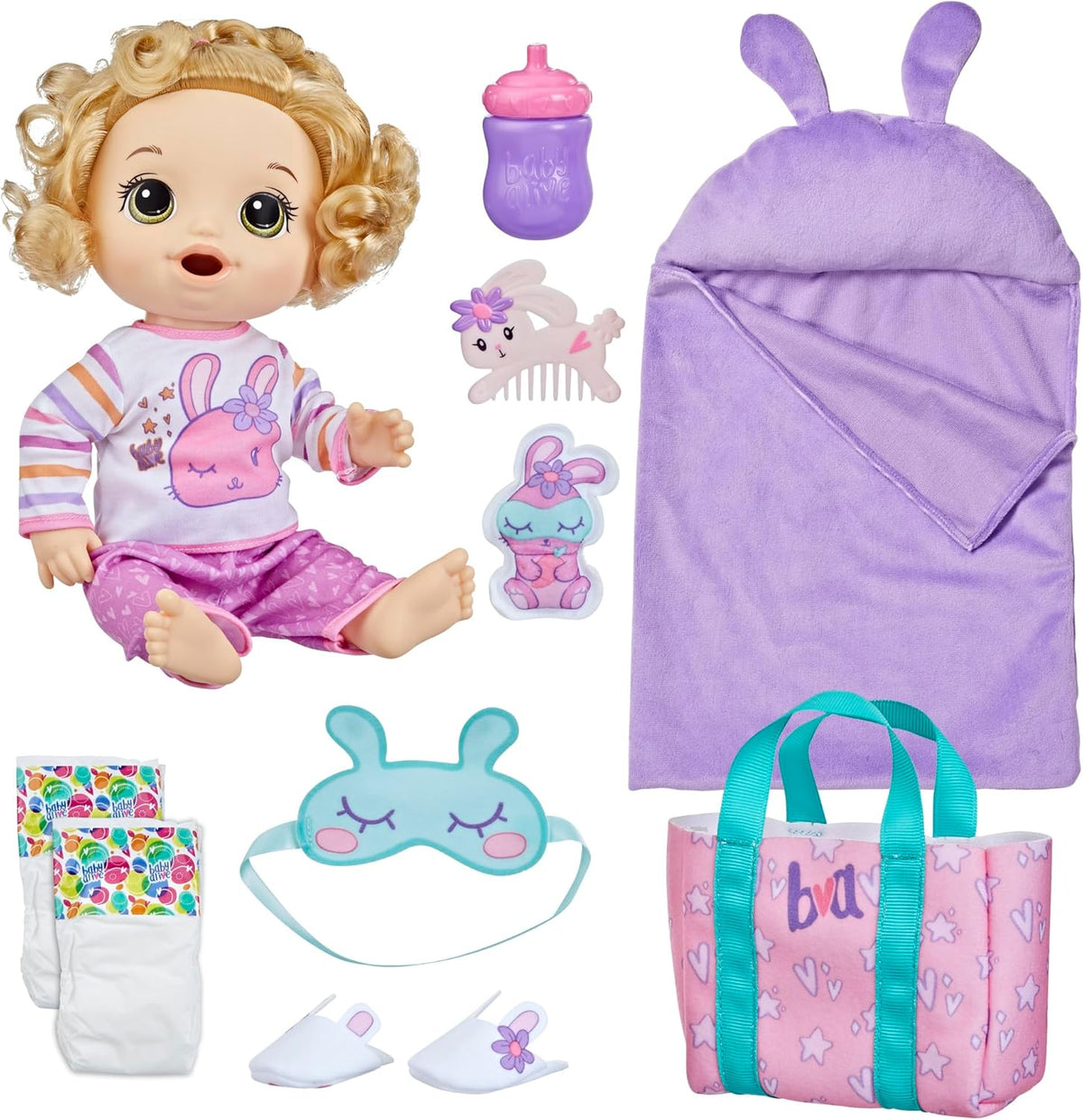 Baby Alive Muñeca Bebé Pijamada de Conejito, Muñecas de 12 Pulgadas...