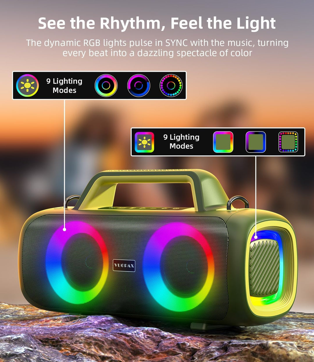 Altavoz Bluetooth portátil inalámbrico, sonido fuerte de 140 W (máx...