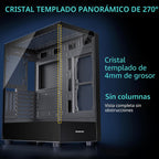 MUSETEX Chasis para PC ATX 6 Ventiladores PWM, 16.57 pulgadasD x 9.06 pulgadasW x 18.05 pulgadasH
