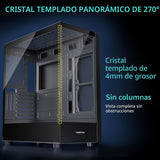 MUSETEX Chasis para PC ATX 6 Ventiladores PWM ARGB Preinstalados, C...
