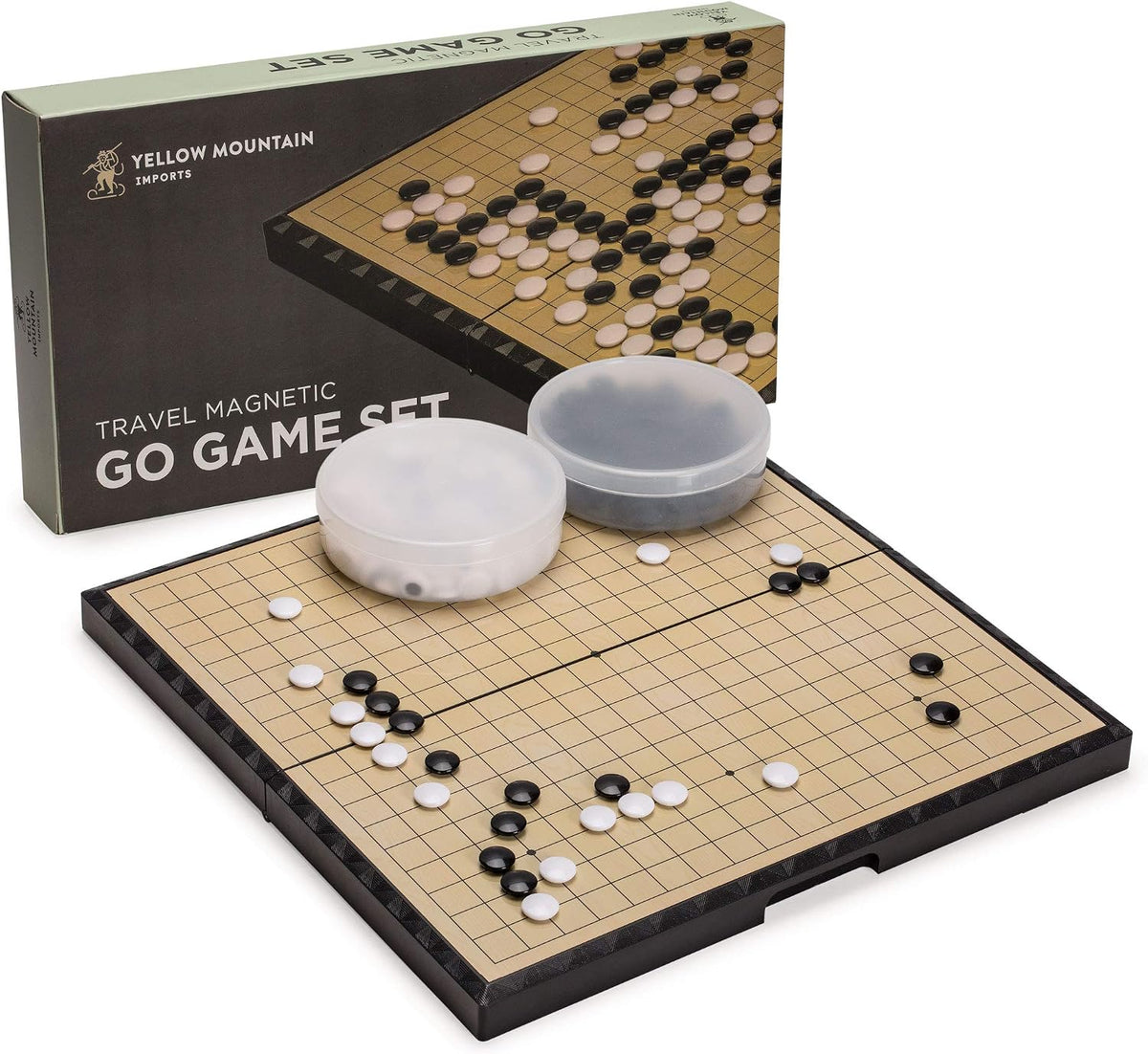 Pizarrón magnética de Magnetic Go con Tabla Go (14.7 x 14.6 pulgadas) y piedras plásticas de convexa individuales