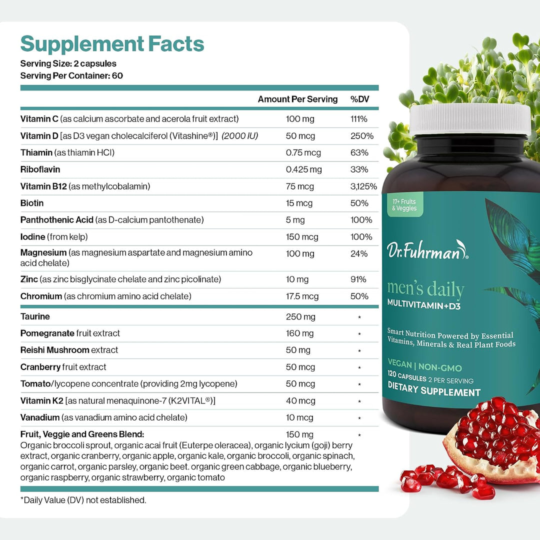 Dr. Fuhrman Multivitamínico de suministro de 2 meses para hombres +...