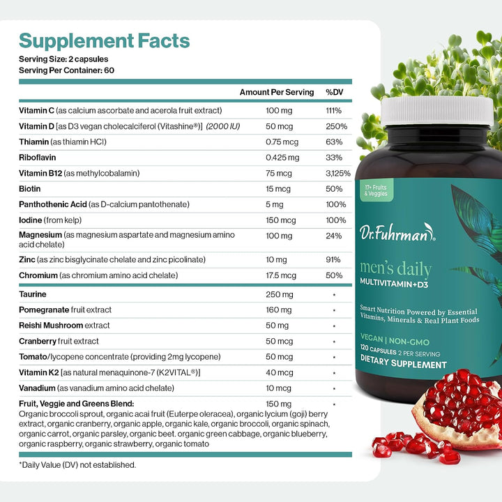 Dr. Fuhrman Multivitamínico de suministro de 2 meses para hombres +...