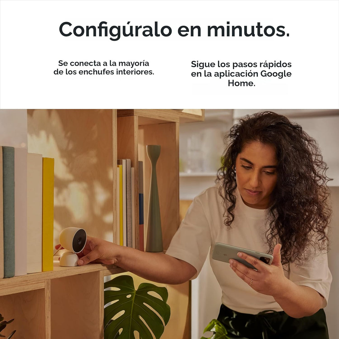 Google Cámara de seguridad Nest para interiores 1080p (cableada) -...