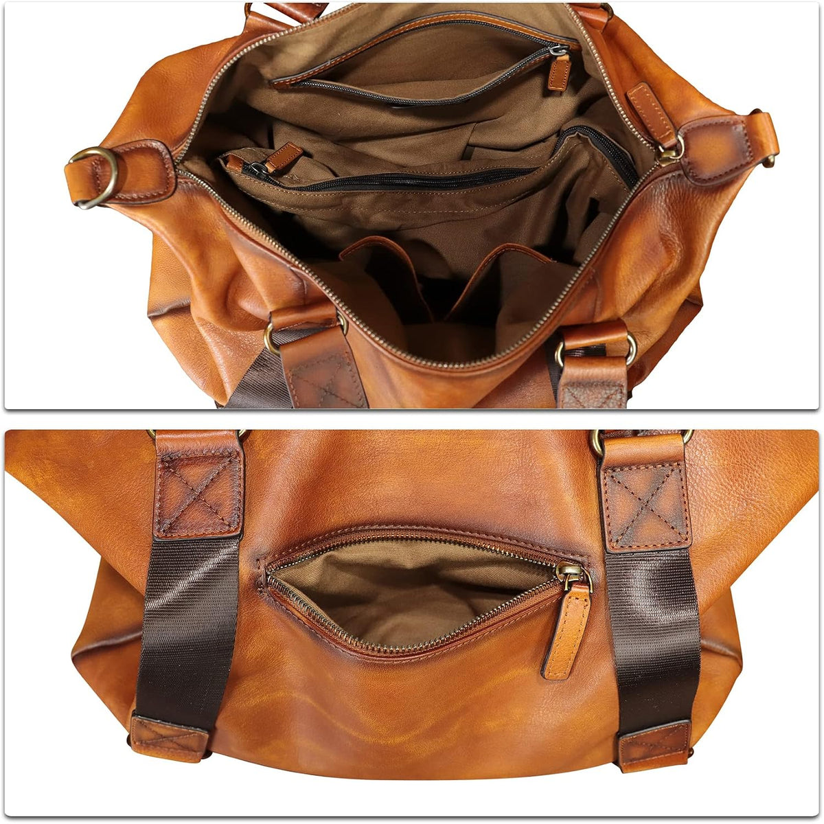 Bolso de mensajero de cuero genuino para hombre, bolso cruzado con asa superior, bolsa para laptop, maletín de negocios de viaje vintage