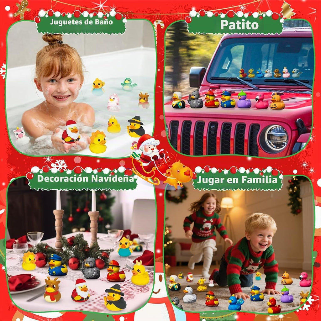 Calendario de Adviento de patitos de goma 2026 – Cuenta regresiva de 24 días para Navidad para niños