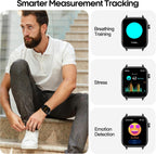 Smart Watch para Hombres y Mujeres, Pantalla HD de 1.96", Rastreador de Actividad, Monitor de Frecuencia Cardíaca y Presión Arterial 24/7, Oxígeno en Sangre y Seguimiento del Sueño, Múltiples Modos Deportivos, Resistente al Agua IP68 para Android e iOS
