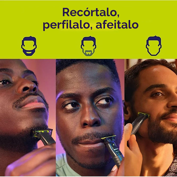 Philips OneBlade - Recorta y afeitadora de cualquier longitud con p...