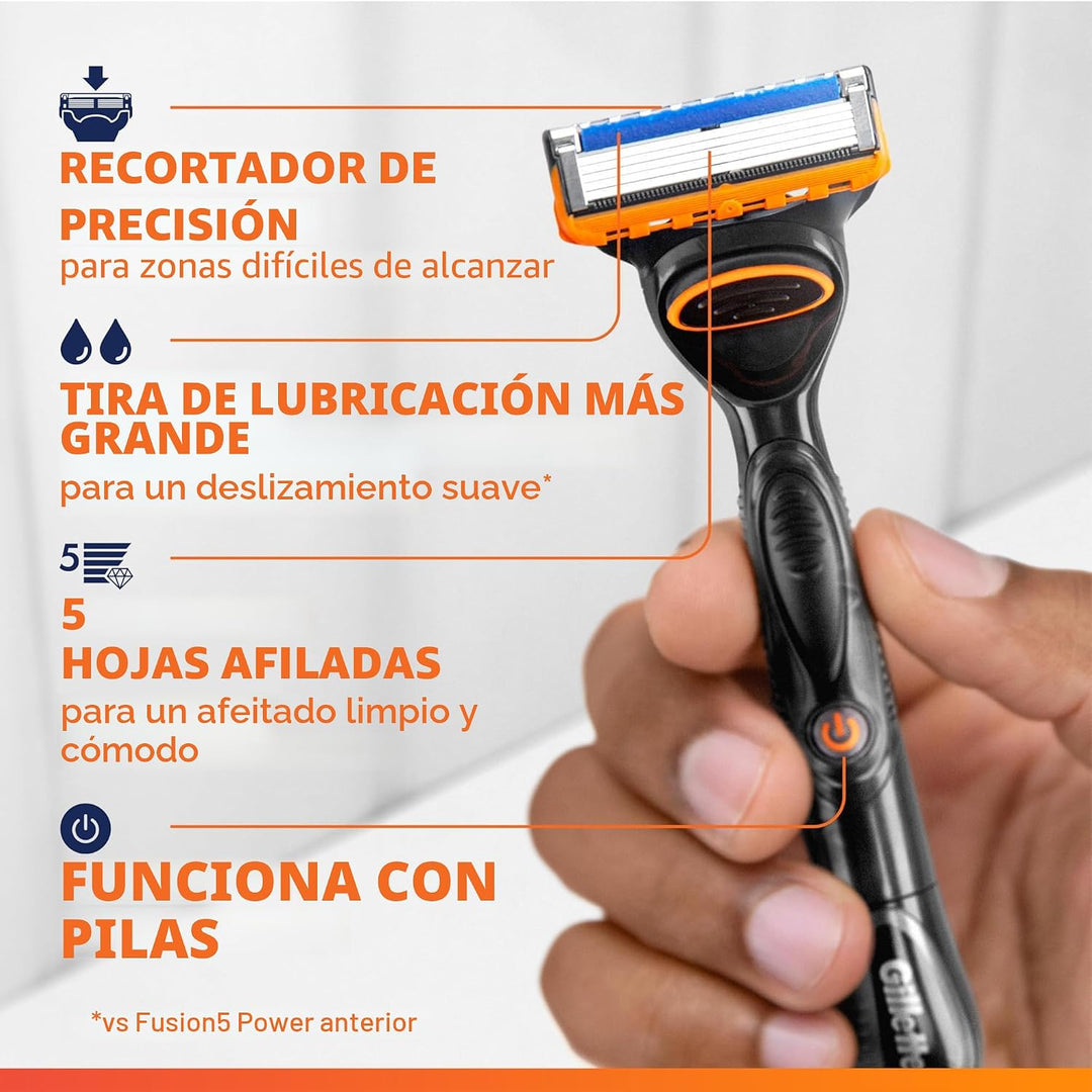 Gillette Fusion5 Power Razor para hombres, 1 mango de maquinilla de...