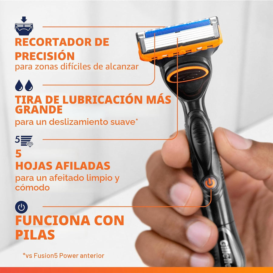 Gillette Fusion5 Power Razor para hombres, 1 mango de maquinilla de...