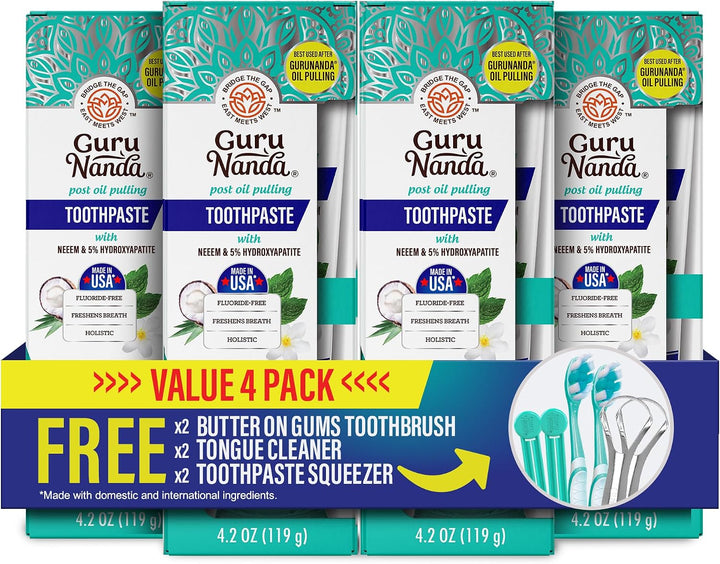 GuruNanda Pasta de dientes hidroxiapatita con neem, SLS y sin flúor...