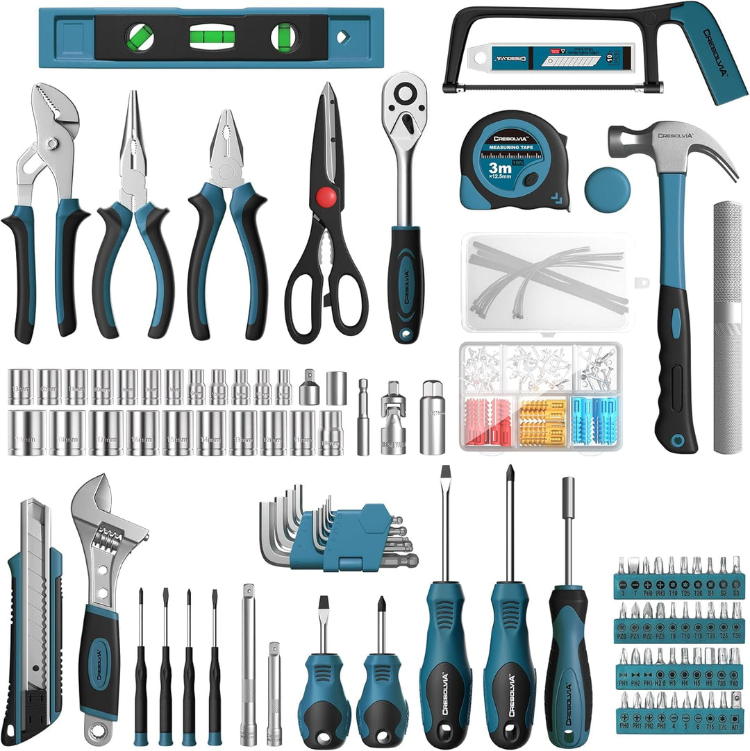 CRESOLVIA Kit de herramientas de 328 piezas para el hogar, juego de...