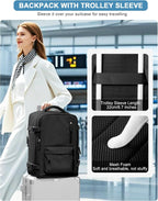 VGCUB - Mochila grande para viaje, trabajo, negocios, mochila para laptop aprobada como equipaje de mano para vuelos, unisex, Negro -, Grande, Large (4