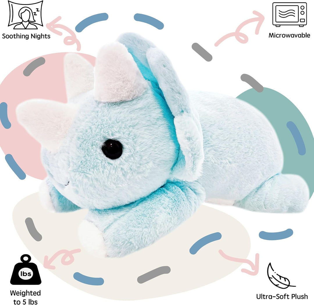 uoozii Animales de peluche con peso de dinosaurio azul de 24 pulgad...