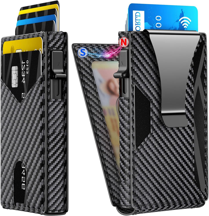 KISUEDZP Cartera delgada para hombres con bloqueo RFID, soporte de...