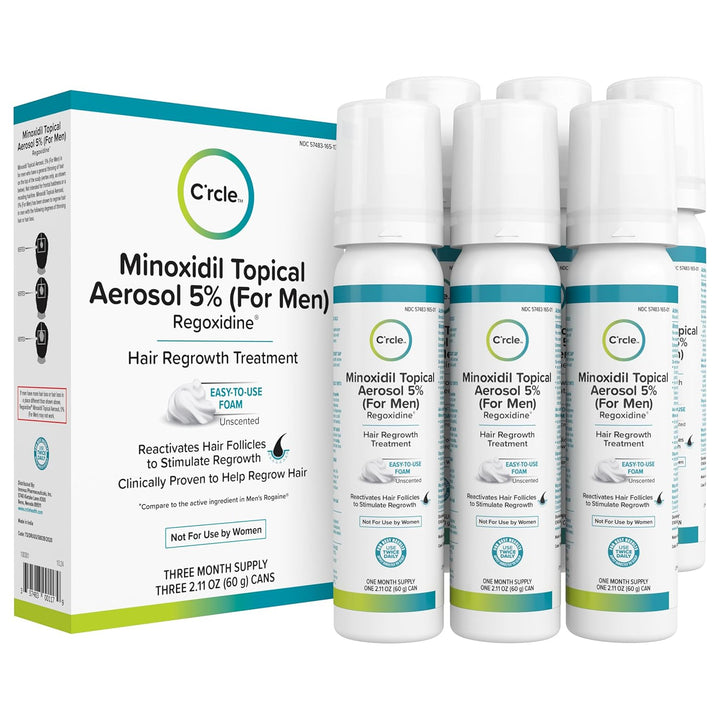 Minoxidil para hombres espuma 5%, suministro sin perfume para 6 mes...
