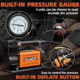 ALL-TOP kit con compresor de aire portátil de 12 V de alto rendimie...