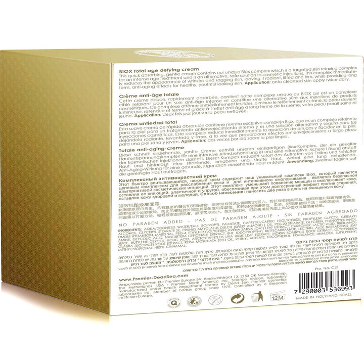 Premier Dead Sea BIOX - Crema antiedad que desafía la edad, hidrata...