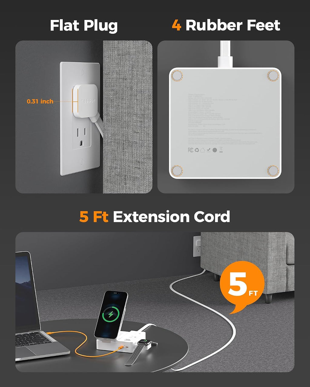 TESSAN Magic 30W estación de carga cargador de teléfono USB con carga