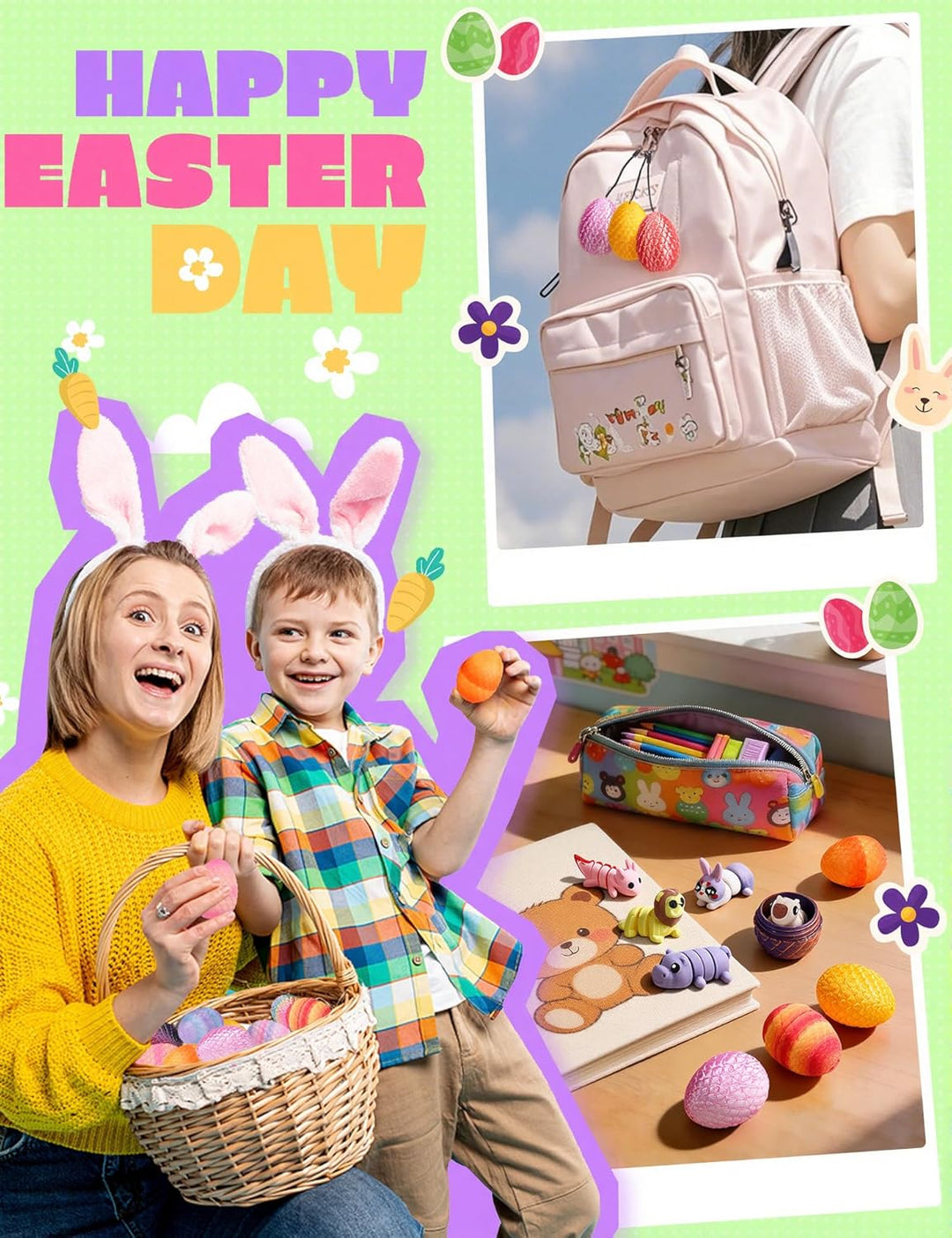 24 piezas de huevos de Pascua precargados, mini máquina expendedora...