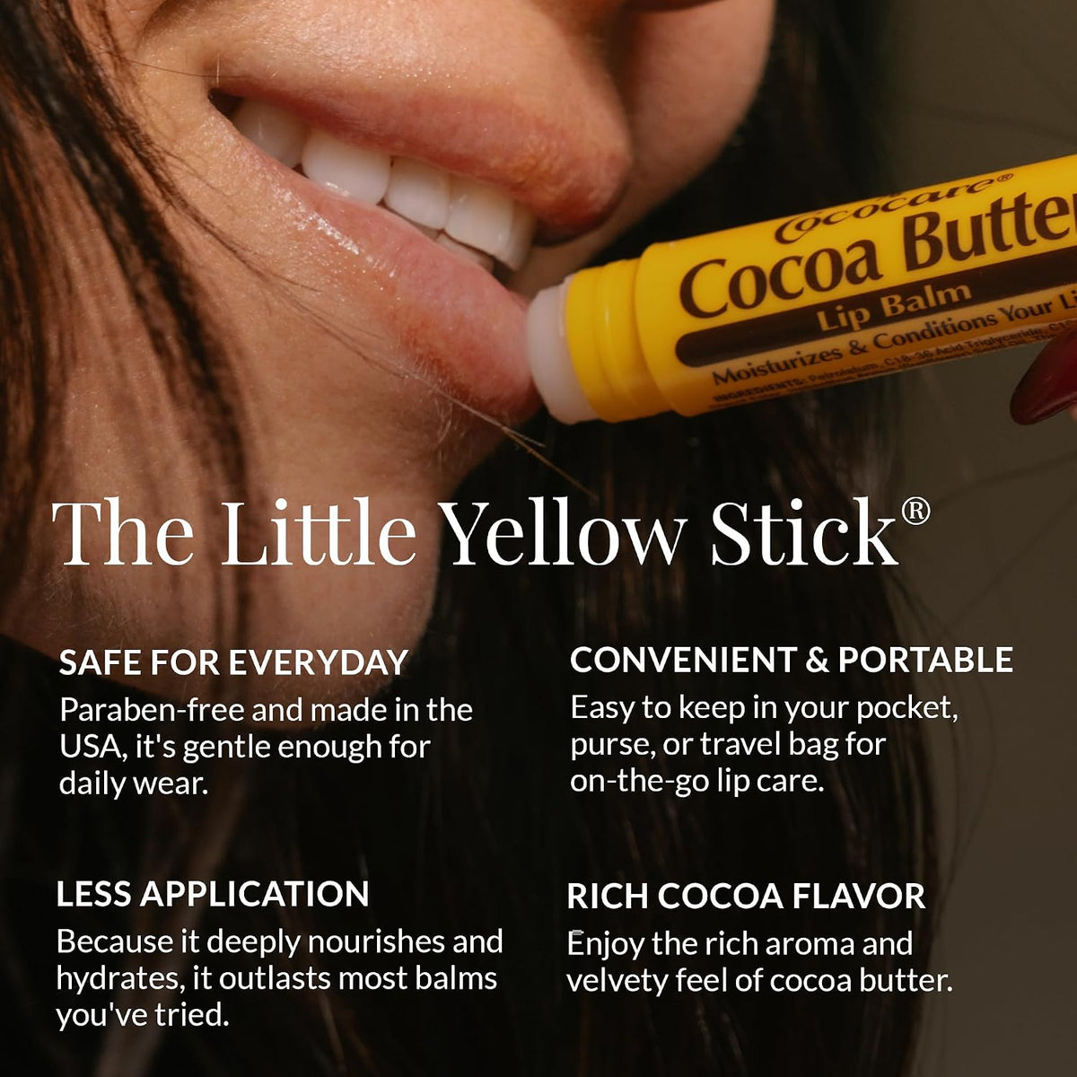 Cococare Bálsamo labial de manteca de cacao con vitamina E y aloe v...