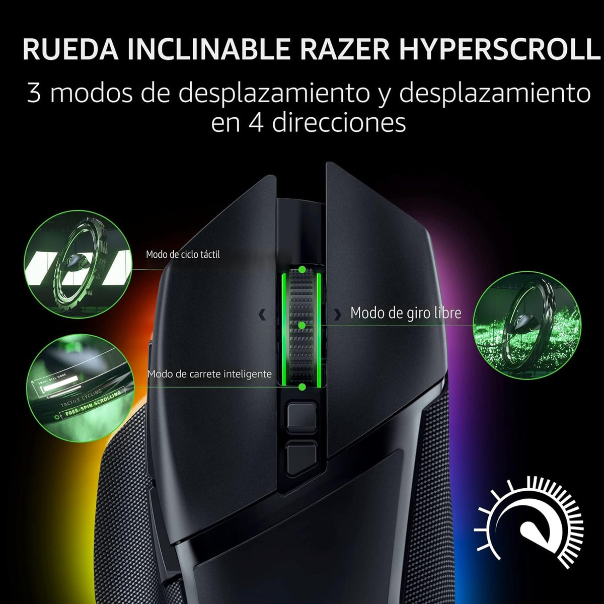 Razer Basilisk V3 Pro Ratón Inalámbrico para Juegos: Rueda de Incli...