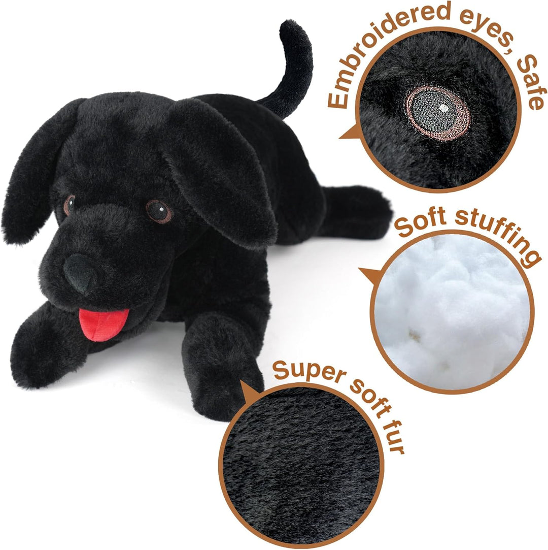 LotFancy Animal de Peluche de Perro, Perro de Peluche Labrador Negr...