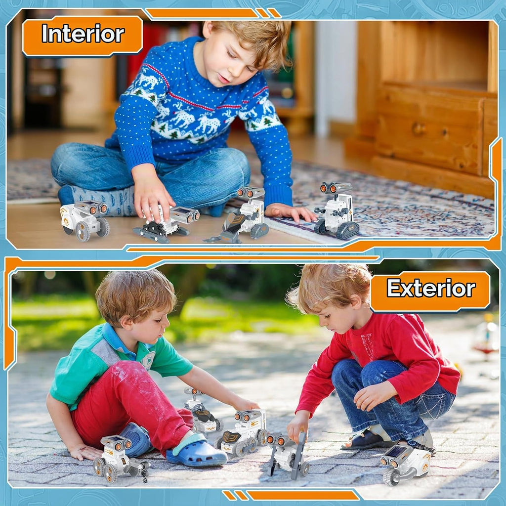STEM - Kit de construcción de robot solar, 14 en 1, juguetes de construcción educativa para niños de 8 a 12 años, kits educativos de ciencia de dos modos personalizados, regalos de cumpleaños para niños y niñas de 8, 9, 10, 11, 12, 13 años