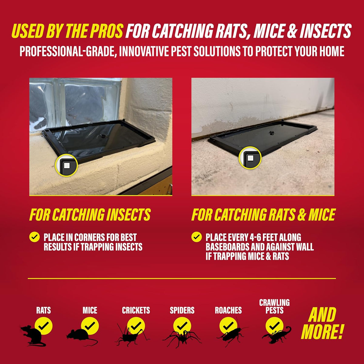 Catchmaster Trampas de pegamento para ratas y ratones con masilla a...