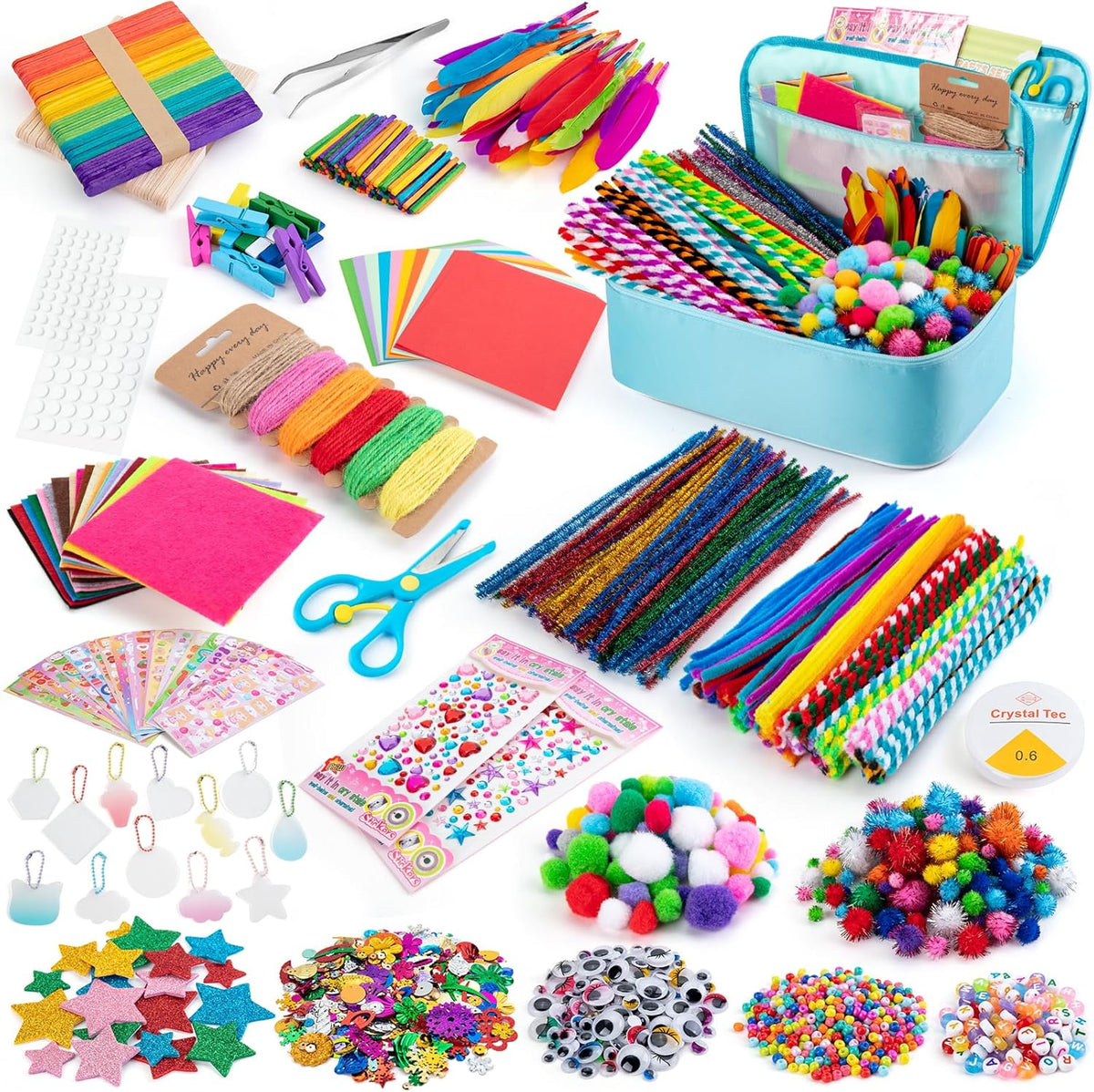 Sundaymot Arts y Crafts Supplies para Kids, 2000+Pcs DIY Craft Kits