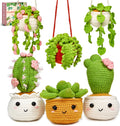 MAGIMUSE Kit de ganchillo para principiantes, kits de inicio de ganchillo para adultos, kits de ganchillo para tejer manualidades Amigurumi con tutoriales en video paso a paso, paquete de 6 plantas