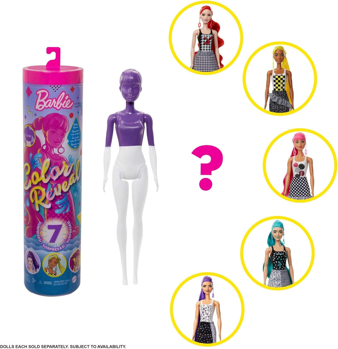 Barbie Muñeca y accesorios de revelación de color, serie de bloques...