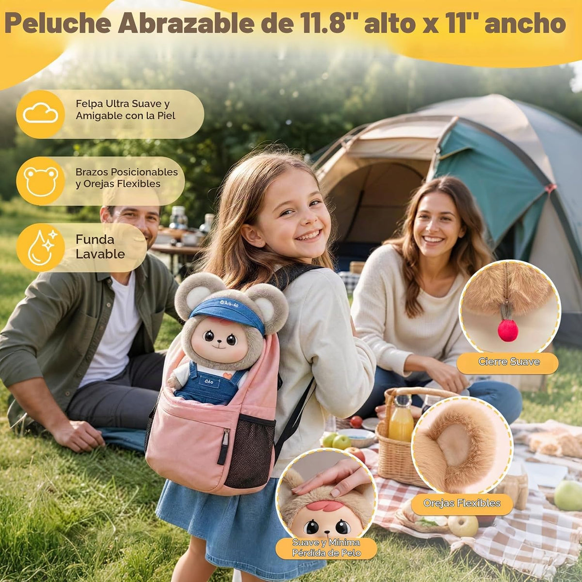 Juguetes interactivos de IA para niños, compañero de IA que habla, juguete de peluche inteligente, juguete de comodidad emocional de 11.8 pulgadas con memoria, no necesita aplicación
