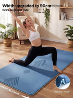EaseUp Esterilla de yoga grande, 73 x 35.5 x 0.4 pies, extra gruesa y ancha, alfombrilla de pilates de 0.394 in, alfombrilla de ejercicio antideslizante, alfombrillas de entrenamiento para gimnasio en